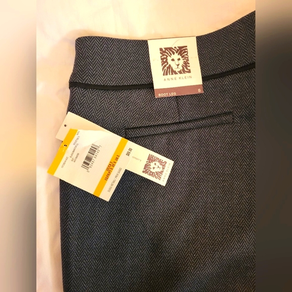 Anne Klein ~ Black/Maritime Blue Boot Leg Pants - Picture 3 of 6